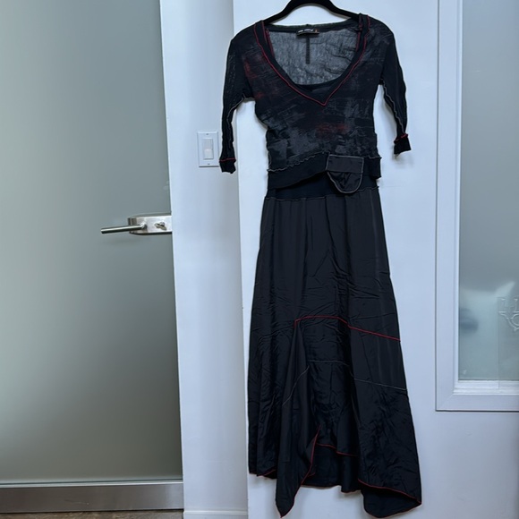 Cop Copine Y2K Cyber Futuristic Parachute Tank Maxi Dress & Mesh Top Set Size S - Picture 16 of 17